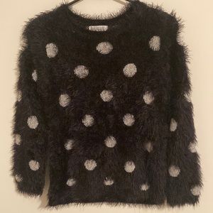 H & M fuzzy polka dot pullover sweater